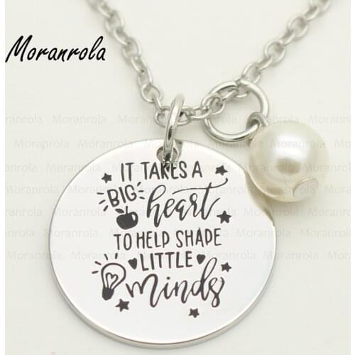 New arrive "It takes a big heart to help shape little minds"Necklace &keychain teachers day gift Graduation teacher Gift