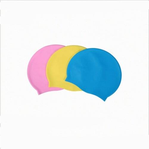 1 Piece Solid Swimming Cap 100% Silicone Swimming Hats Water-proof Adult Caps Men Women Children
