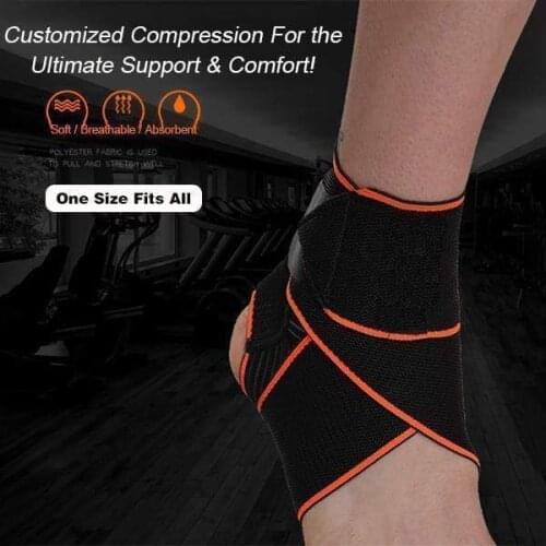 Excellent New Compression Bandage Pressurized Ankle Support Wrist Support Sports Gym Badminton Ankle Brace Protector with Strap