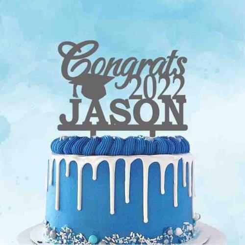 Personalized Graduation Cake Topper Custom Name Years Congrats 2021 For Graduation Party Cake Decoration Toppers