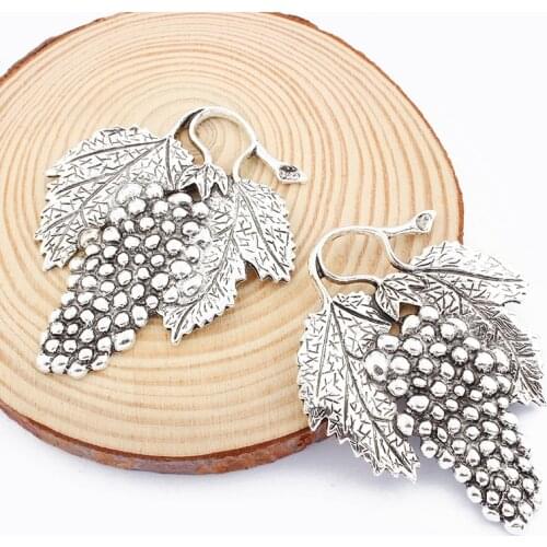 2pcs New Fashion Alloy Grape Fruit Charms Pendant For Necklace Jewelry Making DIY Handmade Craft
