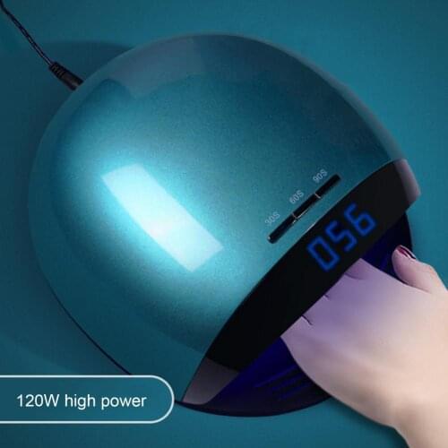 120W Portable Fast Dryer UV LED Nail Lamp Curing Light with LCD Display Screen