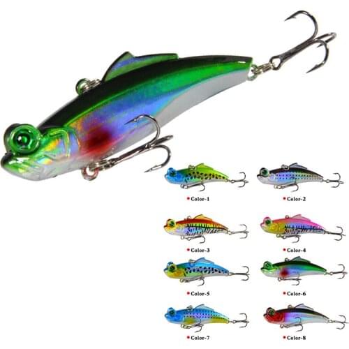 1PCS New Fishing Lure 3D Eyes Crankbait VIB Lures Wobbler Jig Fish Baits6.5cm12g Artificial Hard Bait Winter Fishing Tackle lure