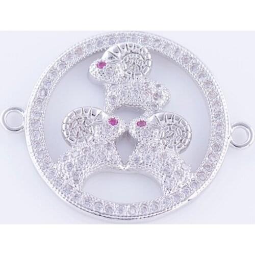 Supplies For Jewelry 5pcs Zircon Three Sheep Charms For Jewelry Making Handicraft Copper Micro Pave Animal Charms Bijoux Bedels