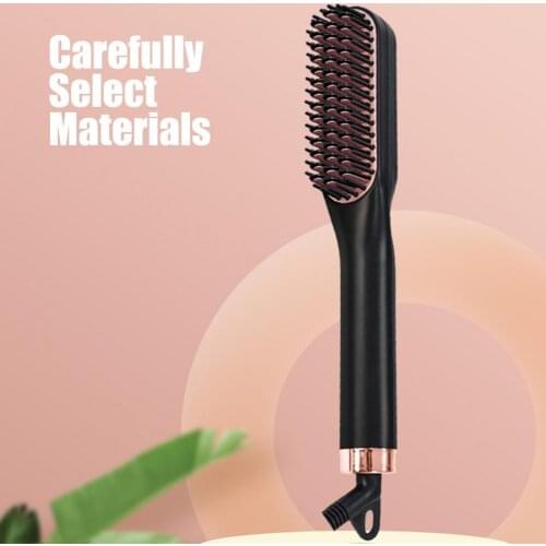Beard Straightener Comb Professional Silky Hair Ceramic Iron Portable Frizz-Free Silky Electric Straightening Comb for Men