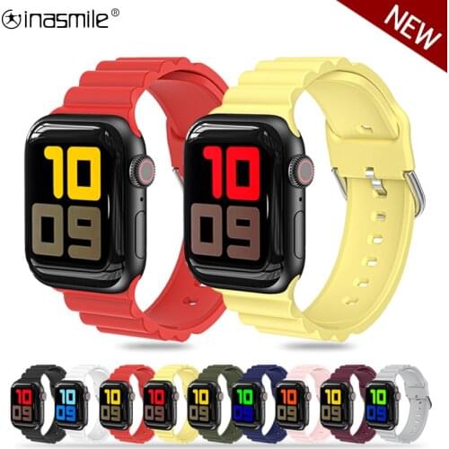 Pretty Wave Pattern Silicone Strap For Apple Watch 38mm 42mm 40mm 44mmSE band For iWatch serie 6 5 4 3 SE smartwatch wristband