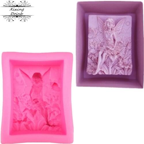 DIY flower fairy girl silicone soft candy mold cake decoration tool candy chocolate fudge mold soap mold