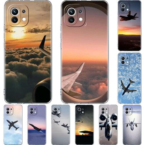 Silicone Phone Case For Xiaomi Mi Poco X3 NFC 10T Pro 11 M3 Note 10 Lite F3 9T F1 11i Clear Soft Back Cover Plane Airplane Funda