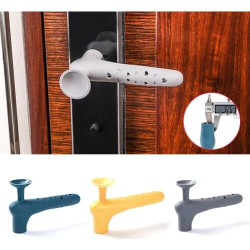 Silicone Door Knob Cover Suction Cup Mat Thicken Anti-collision Solid Color For Baby Wall Door Handle Glove Home