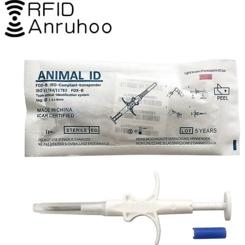 10/20PCS ISO11784/5 Smart Chip Tag RFID Animal Badge FDX-B Syringe Token 134.2Khz Veterinary Cat and Dog Implantation Glass Tube
