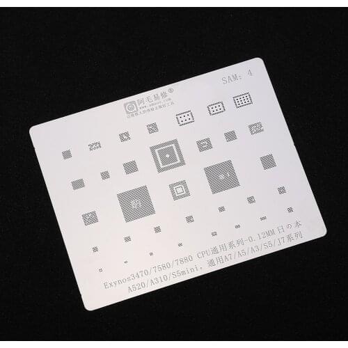 BGA Stencil for Samsung A7 A5 A3 S5 J7 Exynos3470/7580/7880 CPU Solder Template Reballing Stencil