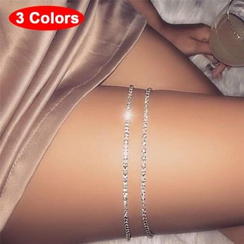 1 Pcs Sexy One Row Metal Thigh Chain Body Jewelry For Women Summer Beach Body Chain Harness Leg Chain Bracelet Accessories