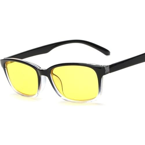 1Pcs Vintage Resin Frame Blue Light Blocking Personality College Style Yellow Lens Eye Glasses Eye Protection Mobile Phone Game