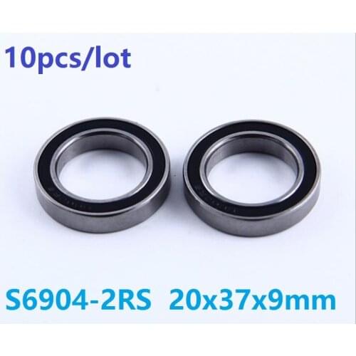 10pcs/lot ABEC-5 S6904-2RS S6904RS S6904 2RS RS Stainless Steel ball bearing 20x37x9 mm Deep Groove Ball Bearing 20*37*9mm
