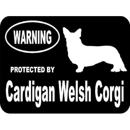 14.4cm*10.7cm Car Styling Protected By Cardigan Welsh Corgi Funny Car Tail Car Sticker Laptop Suitcase Helmet Skateboard Sticker