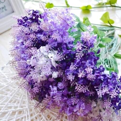 1Pic Artificial Lavender Silk Flowers Wedding Home Party Decor for Display Bouquet The Mall Public Places DIY