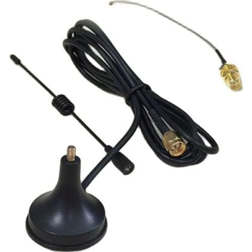 2.4Ghz 3dbi sucker wif antenna with magnetic base extension cable 1.5m SMA male connector + IPX / u.fl To SMA Female Pigtail