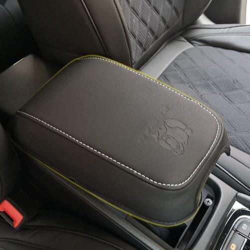 Auto Leather Central Armrest Box Holster Anti-Dirty Mat Cover Fit For Skoda Kodiaq 2017-2020 Interior Decoration Car Accessories