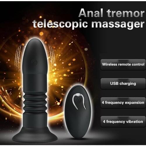 Wireless Remote Control Anal Vibrator Telescopic Big Dildo Prostate Massager Sex Toys For Men Women G Spot Vibrating Butt Plug
