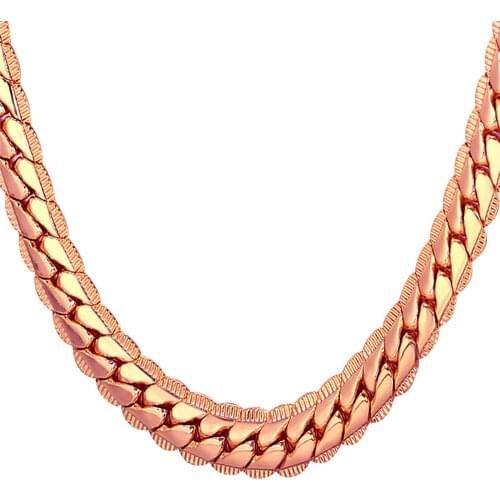Rose Gold/Gold/Silver Color Men Snake Chain Necklace For Men 9MM Width Chain Men Jewelry N655
