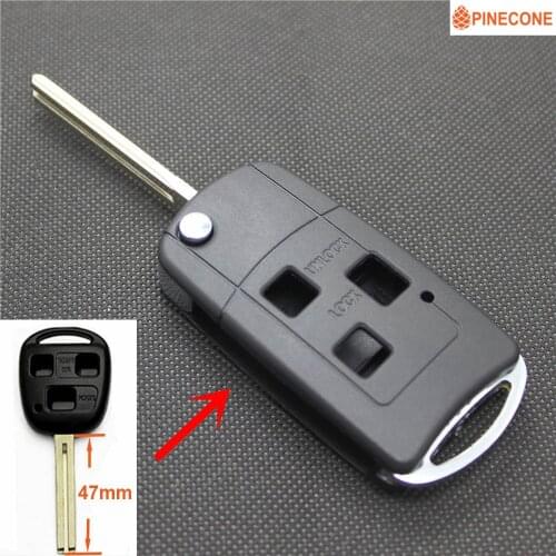PINECONE Key Case for LEXUS IS GS ES LS RX IS200 RX300 Key 3 Buttons Uncut TOY40 Blade Modified Remote Blank Key Shel Fob