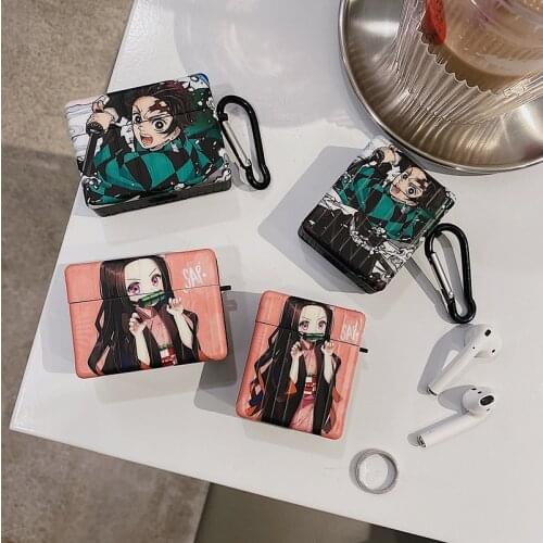 Anime Tanjirou Case For AirPods 1 2 Pro Box Nezuko Cartoon Soft Wireless Bluetooth Earphone Protective Cover Accessories Coque
