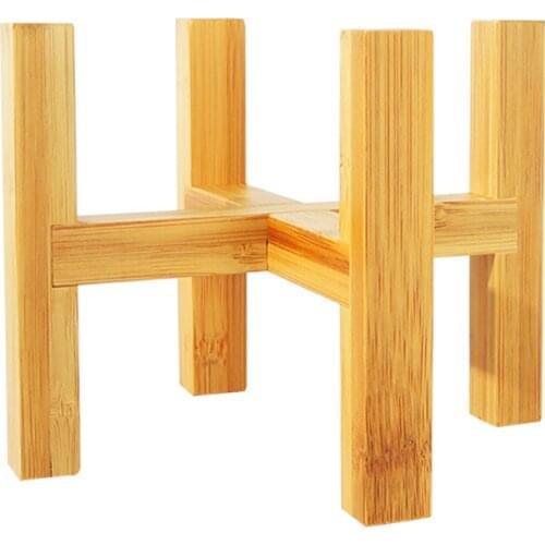 Four-legged Wood Flower Pot Holder Plant and Succulent Flower Pot Base Display Stand Home Garden Patio Decoration Shelf G2AB