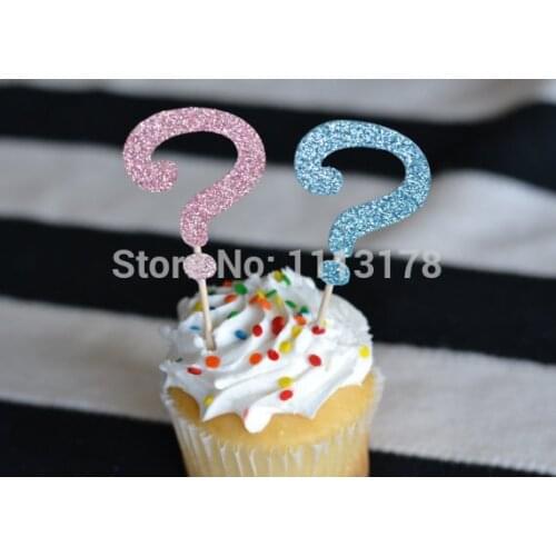 Cheap Gender Reveal Glitter Cupcake Toppers : Baby Shower/Gender Reveal baby shower cupcake decor toppers