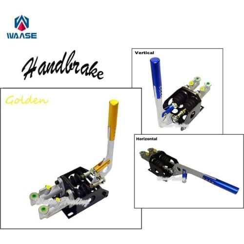 Twin Dual Master Cylinder Hydraulic Handbrake Drift E-Brake Parking Emergency Brake Lever Vertical / Horizontal Universal Gold