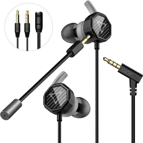 GGMM G1 Earphone Deep Bass Gaming Earphone With Detachable Long Mic Gaming Earphones Clear Sound For PUBG Mobile Phone PC Gamer