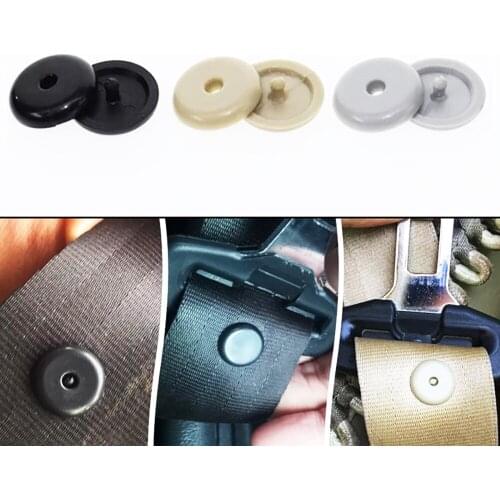 JEAZEA 50 Sets Safety Car Seat Belt Stopper Black Gary Beige Plastic Spacing Limit Buckle Clip Retainer Seatbelt Stop Button