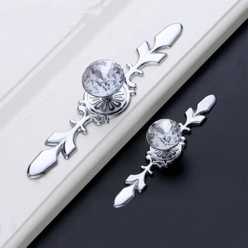 Furniture handles Hot Luxury Diamond Drawer Shoebox Kitchen With Screws Hardware Cupboard Door Knobs Pull Glass Cabinet Handles