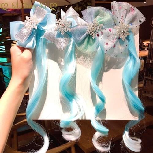 Cute Girls Hairpin Child Twist Hair Clip Simple Barrette Frozen Cartoon Hair Rope Accessories Kids Wig Rope Hair Head Wear