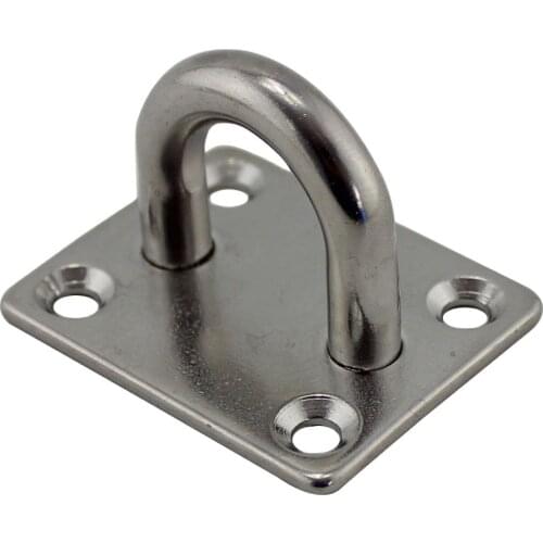 Heavy Duty 316 Stainless Steel Pad Eye Plate 5mm Square Plate Shade for Marine Rowing Boat Sailboat Application
