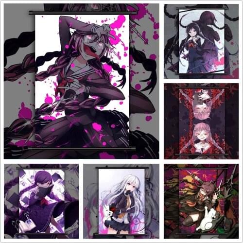 Wall Art Canvas Pictures Poster Danganronpa Fukawa Touko Anime Plastic Scroll Hanging Painting Print Home Decoration Living Room