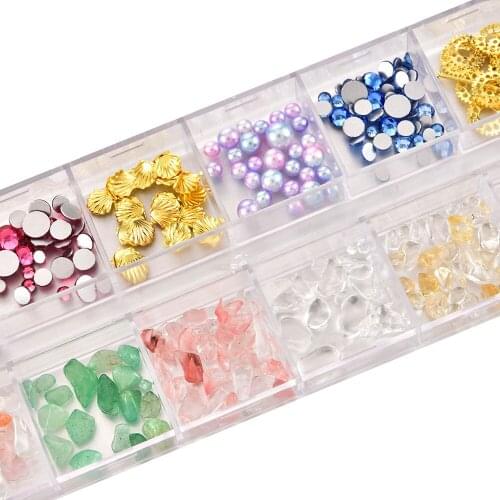 Japanese Style Irregular Natural Abalone Slices Nail Decoration Thin Shell Slices Thick Nail Art Design Manicure Accessories Set