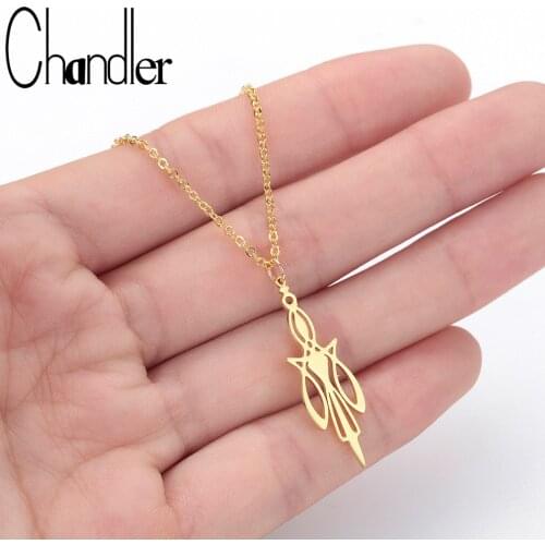 Chandler 316L Stainless Steel Wand Necklace Gold Color Magic Geometry Lucky Amulet Necklaces For Women Men Metal Cheap Jewelry