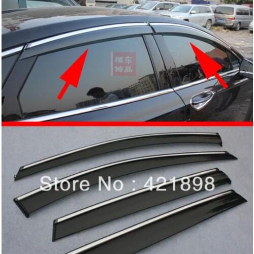 Plastic Exterior Visor Vent Shades Window Sun Rain Guard Deflector For Ford Mondeo Fusion 2013 2014 2015