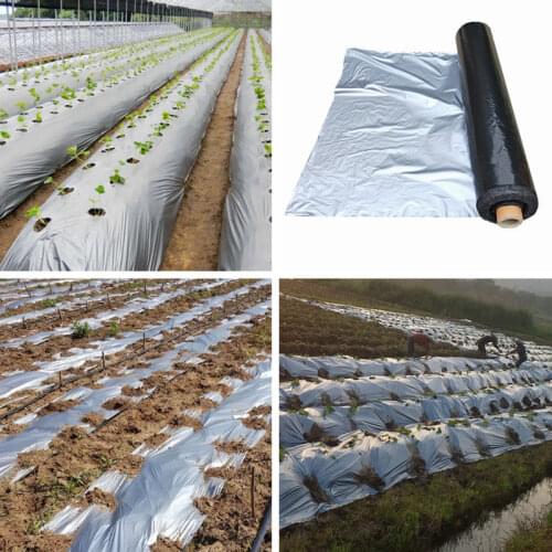 30m 0.012mm Mulch Film Silver Black Plastic Mulch Garden Ground Cover Film Frost Protection Keep Warm Weed Control