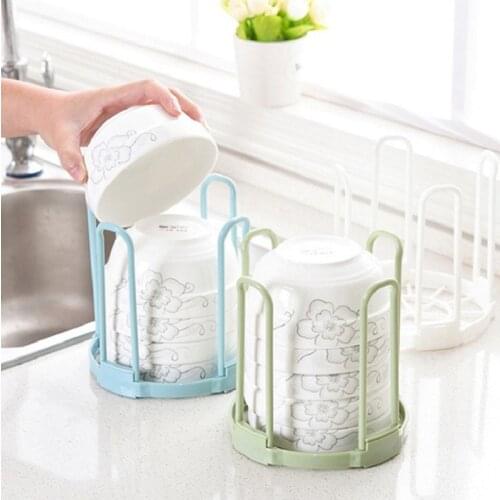 Put the bowl shelf on the kitchen countertops to organize the tableware and chopsticks dishes drain storage storage plastic cupb