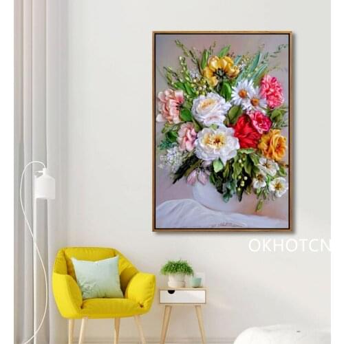 Chrysanthemum Posters Abstract Style Bed Room Decor Print Home Decoration Canvas Painting Watercolor Wall Art Picture