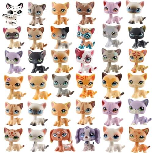 Lps rare pet shop toys standing little short hair cat pink Cute Great Dane dachshund dog old original pet toys free shipping