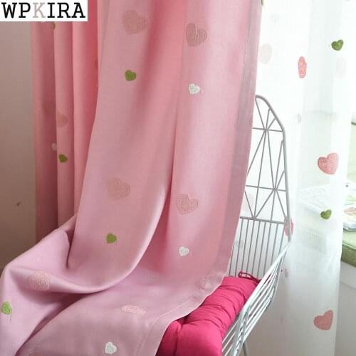 Pink Girl Cartoon Love Curtains For Living Room Children Blackout Customized Finished Curtains For Baby Bedroom M057&C