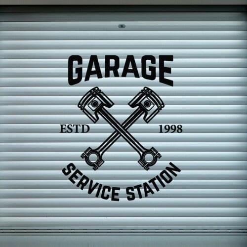 Garage Service Station Silhouette Removable Vinyl Wall Sticker Decal Car Repair Service Wall A00971