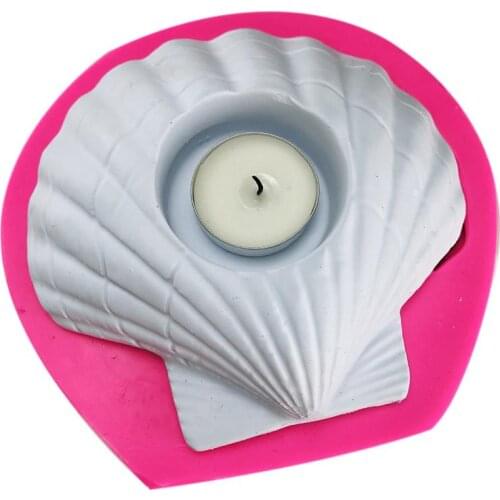 Shell Shaped Silicone Mold Gypsum Candlestick Mold DIY Handmade Flower Pot Mould Candlestick Silicone Candle Making