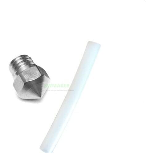 1pcs stainless steel MK10 Nozzle 0.2~0.8mm 0.4mm 1.75mm with PTFE tube for Duplicator 4S, 4X / Flashforge 3D printer parts