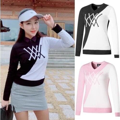 Autumn Golf Sweater for Women T-shirt Outdoor Sports Top Fall Winter Polo Shirt Slim Golf Wear Ladies
