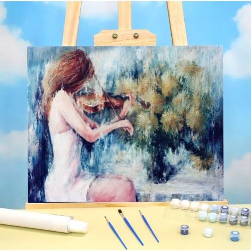 The Lady In White Paint By Numbers Set Oil Paints 50*70 Canvas Pictures Loft Wall Picture Crafts For Adults Handicraft