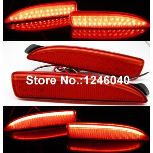 Red lens 48LED Rear reflector bumper light tail light brake light stop rear fog lamp for Mazda3 2014~ Mazda5 2013~ Mazda6 ATENZA