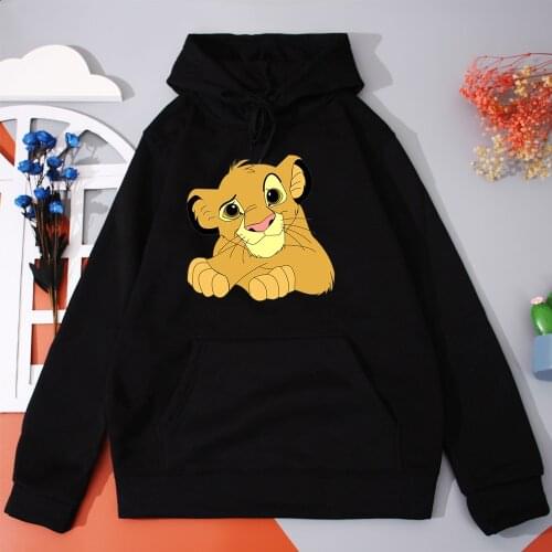 Kawaii Disney Animal Womens Hoodie Cute Lion King Simba Sweatshirt Women Harajuku Cartoon Hoodies Autumn Warm Femme Pullover